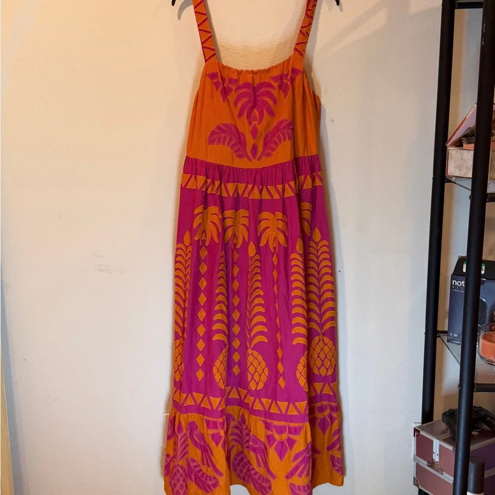 FARM Rio Orange and Pink Tropical Maxi Dress - Picture 4 of 14